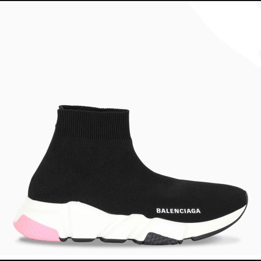 Balenciaga 10 Pink Black Speed Sock Sneakers
